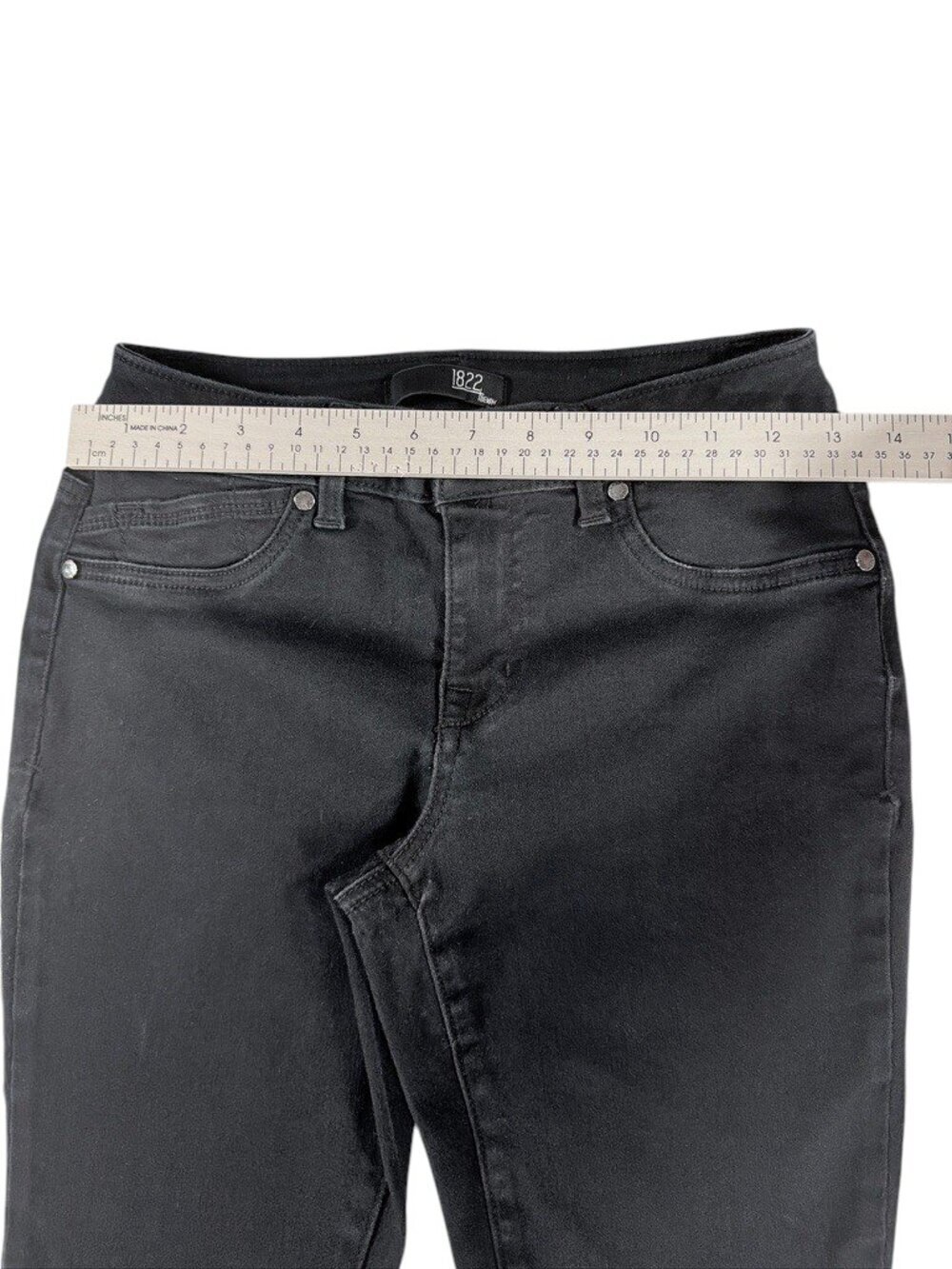 1822 Denim Black Skinny Stretch Jeans Women Size 4 Mid Rise Classic - Picture 8 of 13